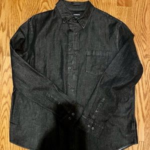 Men’s XL Dress Shirt from Express New Without Tags Dark Denim Blue/Black